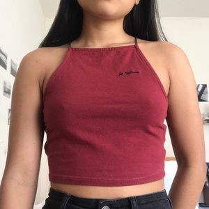 Pacsun Maroon Halter Crop Top